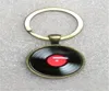 Red VINYL LP Album keychain 33 1/3 gramophone Phonograph Record keyring Vintage KEY CHAIN