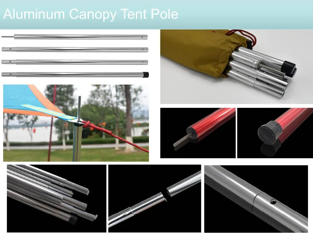 Galvanized Steel Steel Folding Tent Poles 3 Section 4 Sectiontarp Pole
