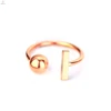 Fashion Statement Rose Gold Plated 316L Stainless Steel Open Cuff Rings