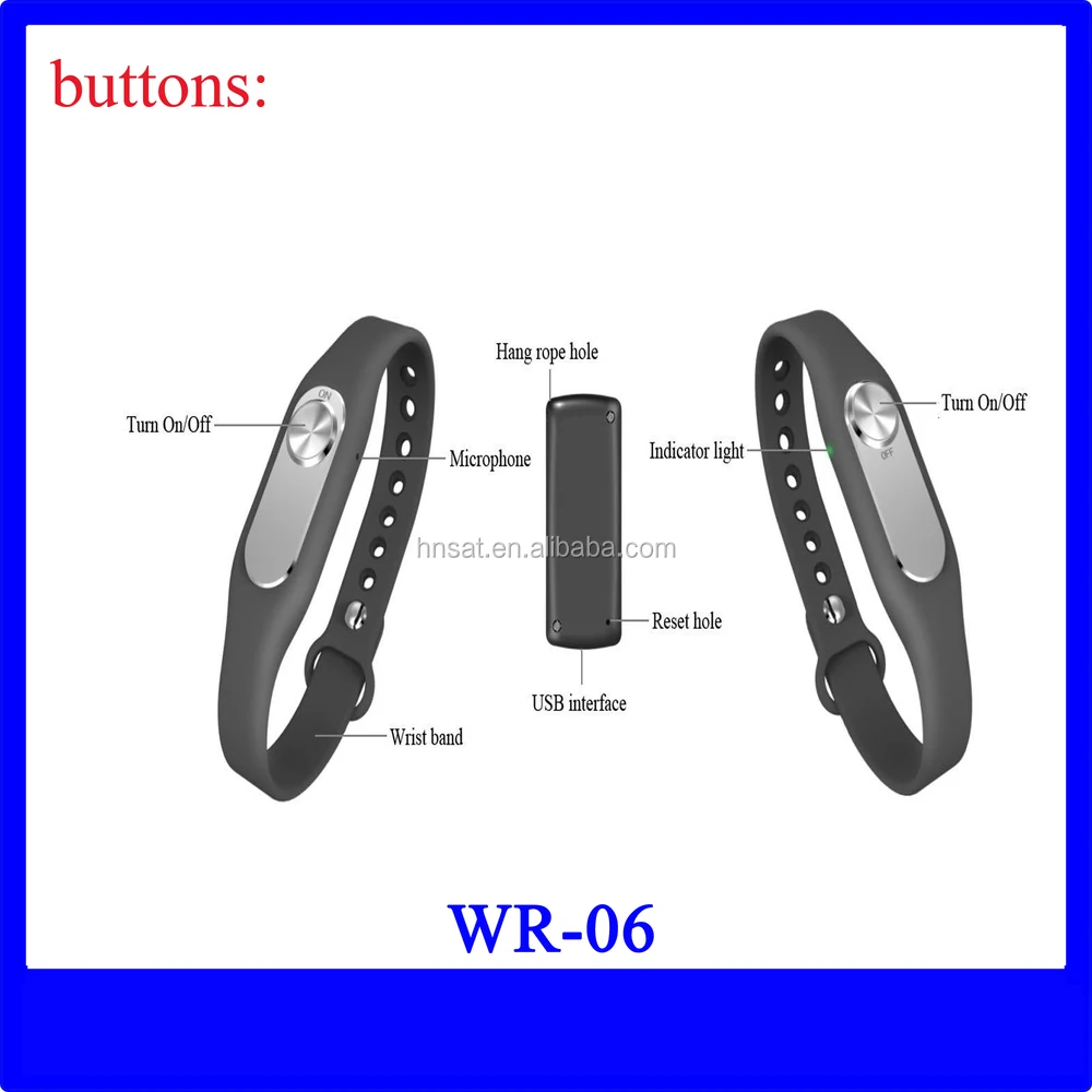 New arrival colorful voice recorder bracelet WR-06 for Kids gift