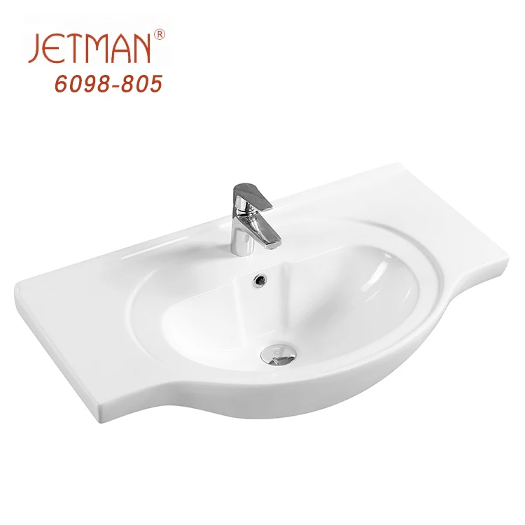 JM6098-55 550*410*180 Top Class Small Size Patterned Ceramic Bathroom Sink