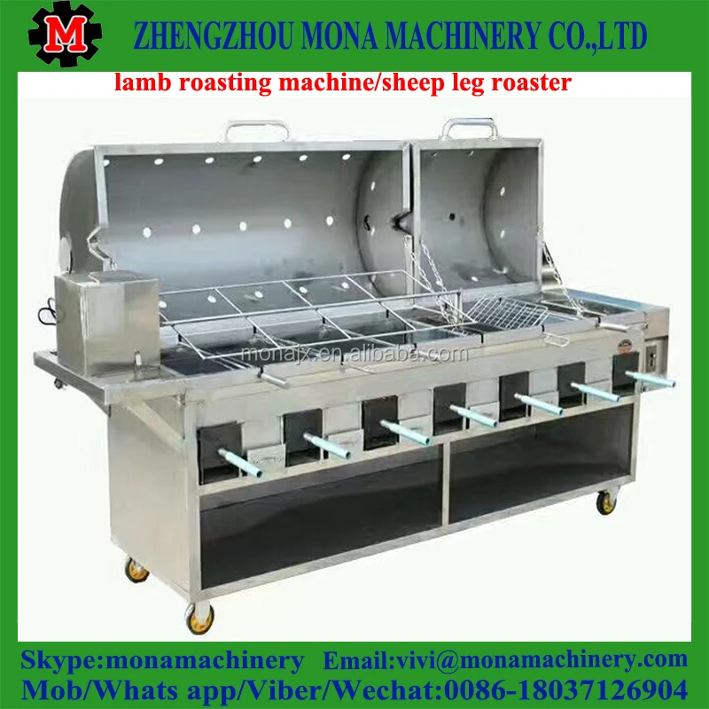 Large Bbq Grill Stainless Steel Pig Lamb Spit Roaster With Lid Charcoal