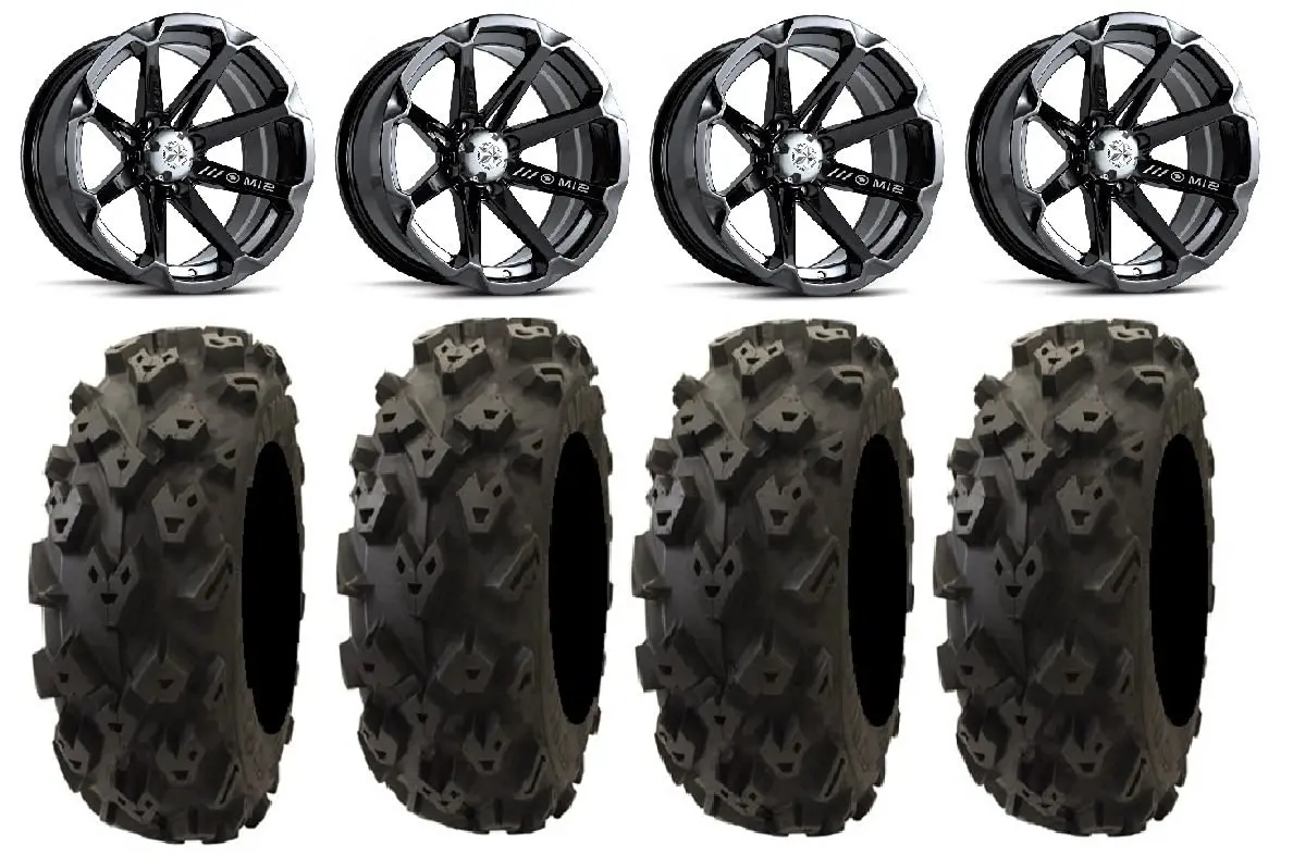 MSA Lok 14 UTV Wheels 28 Sand Slinger Tires 9 Items 4x137 Bolt Pattern 12mmx1.5 Lug Kit Bundle