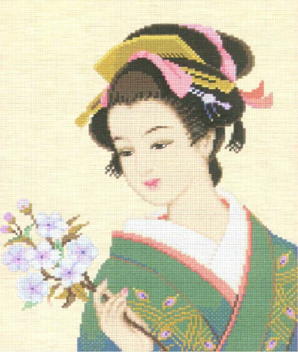 geisha girl cross stitch kit