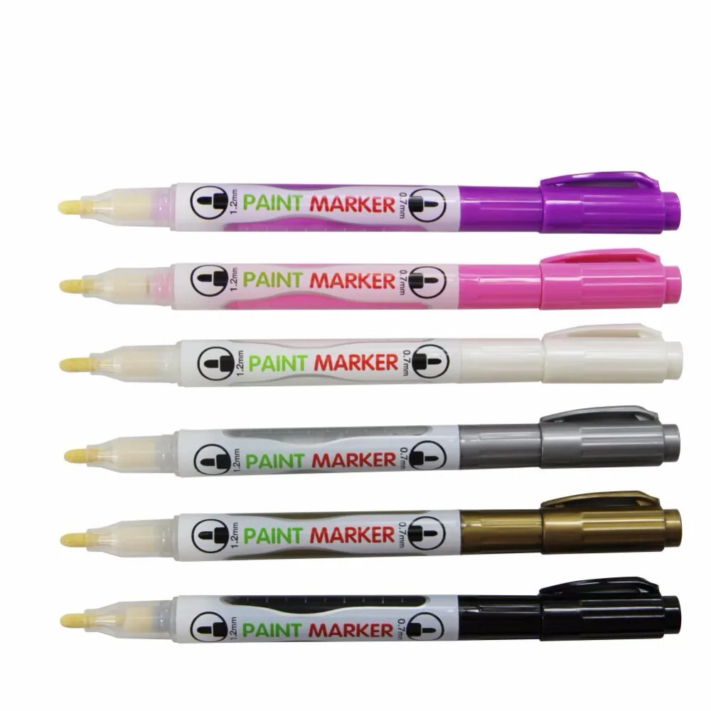 0019w Gold Silver White Color Double Head Acrylic Paint Marker