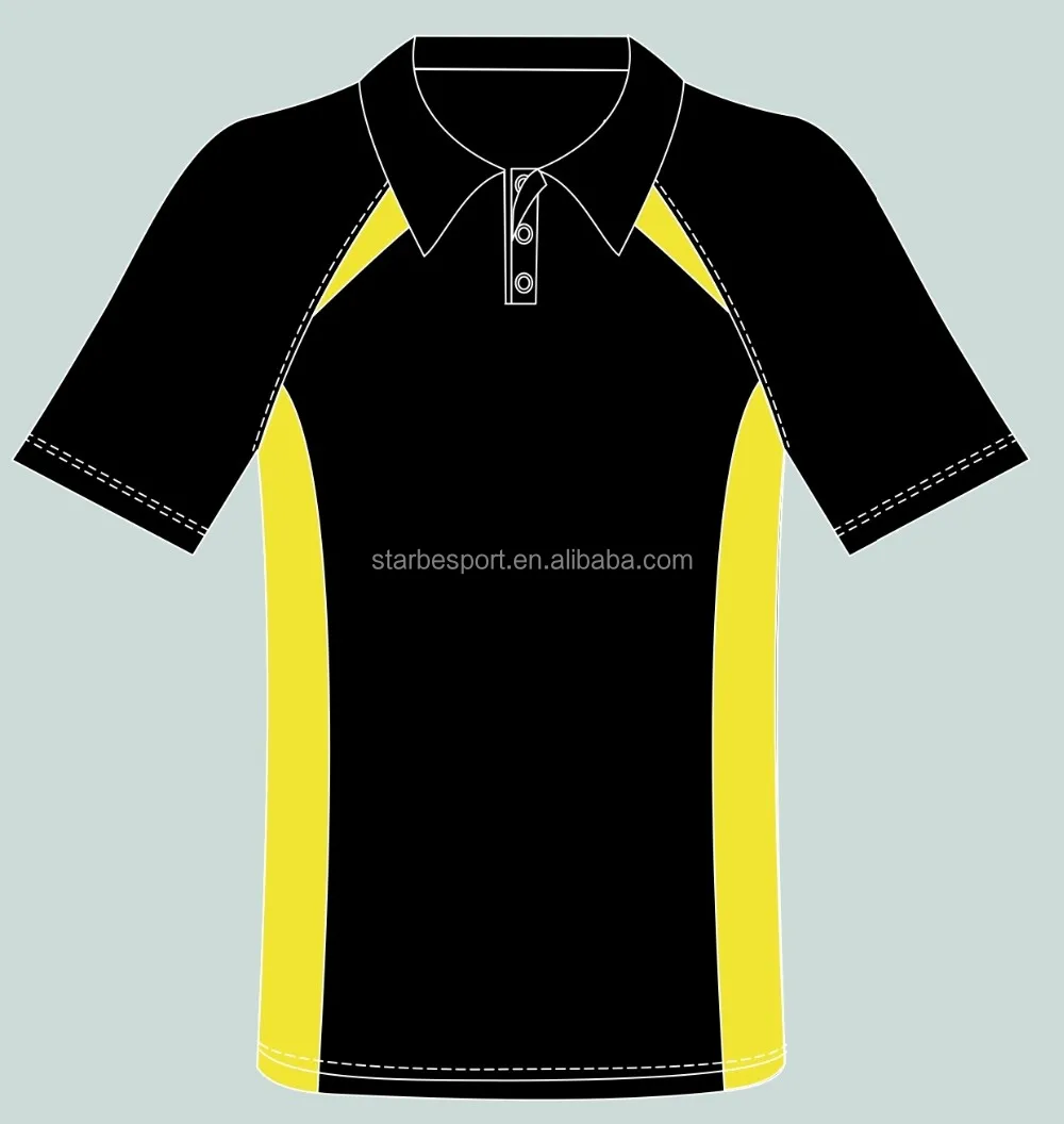 black polo shirt yellow trim