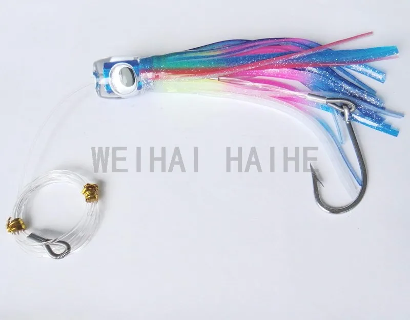 Rigged Big Game Fishing Double Skirt Trolling Bait 6.5" Fishing Lure