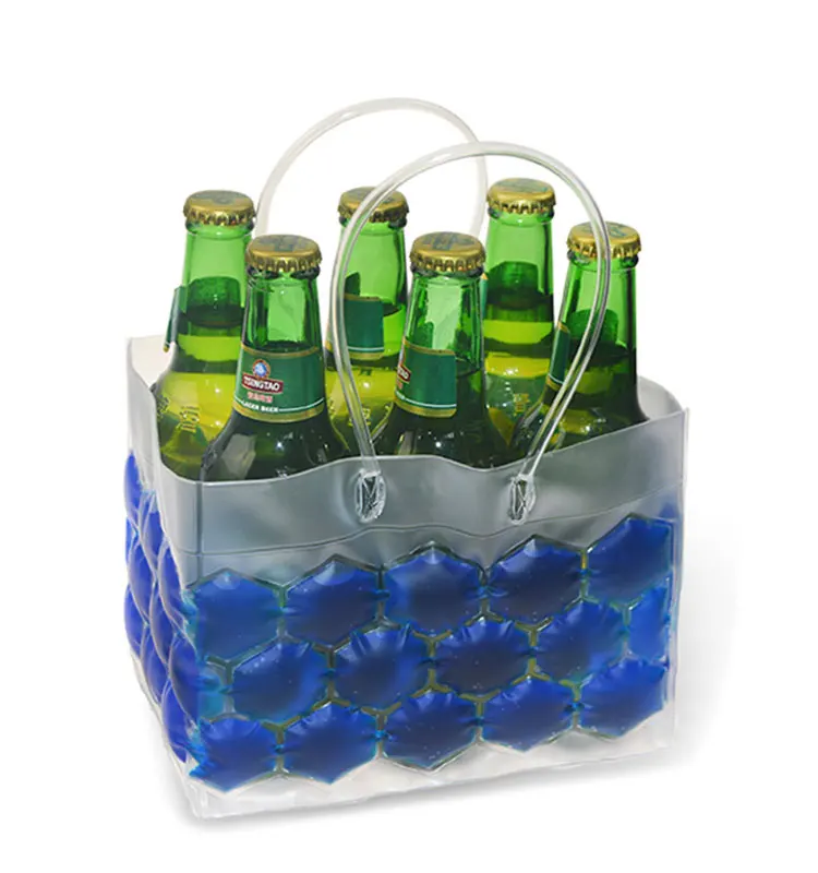 Keeping Cooling Pvc Gel Cooler 6 Bottle Wine Bag Flexible Ice Packs For