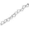 Stainless steel Silver heart link chain double heart knot with lobster end bracelet adjust the size