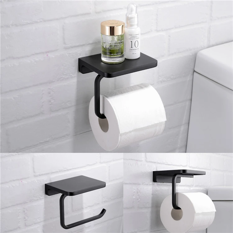 Toilet Paper Holder Shelf Chrome  Black Gold Toilet Paper Holder