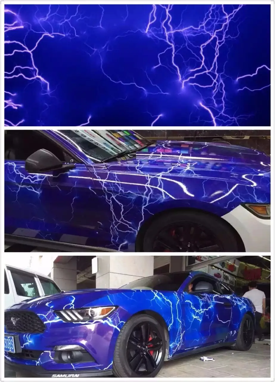 *28m Pvc Material And Body Stickers Use Lightning Car Wrap Foil Sticker  For Car - Buy Pvc Car Foil Sticker,Car Body Wrap Sticker,Vinyl Sticker  Material For Car Product on 