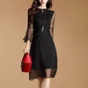 Women clothing elegant ladies summer dresses fashion model chiffon black dress