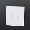 High quality White PC Metal 2 gang CAT6 Data power wall Computer usb wall socket double