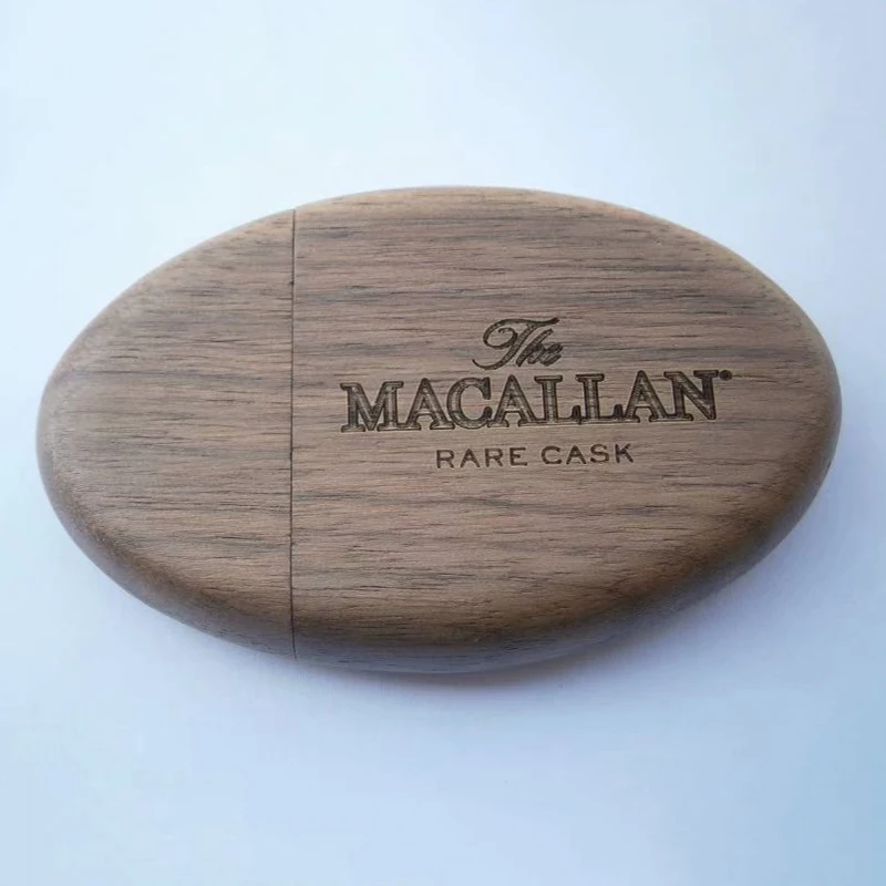 Bulk new Oval shape wooden usb stick customized wood usb drive with keychain - ANKUX.COM