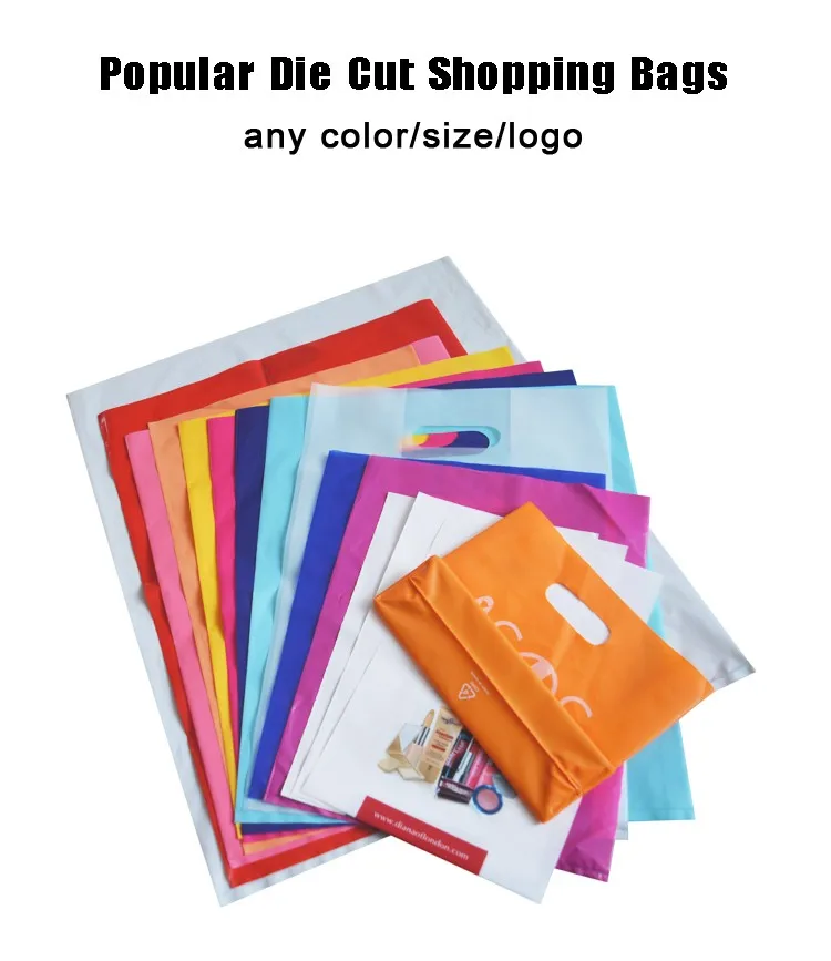 2017 Custom Plastic Die Cut Bags With Personalized Logo Printing Buy