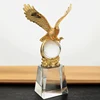 Best-selling fashion creative design golden metal eagle crystal trophy ball award for Souvenir Gift