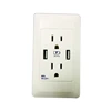 chinese supplier Wholesale double US USB Wall Socket 15A with 5V 2A USB port AC 220-240V Dual outlet USB power Socket