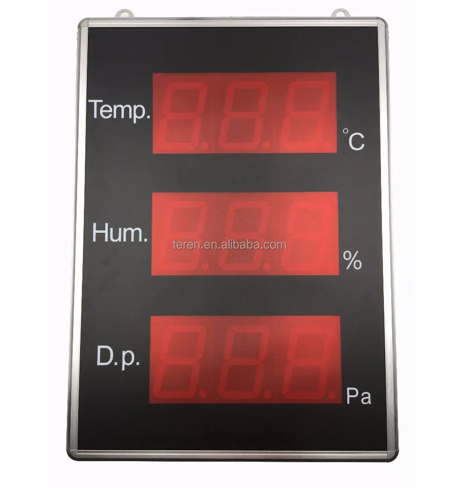 Digital Led Temperature Display Unit Large Temperature Humidity Display ...