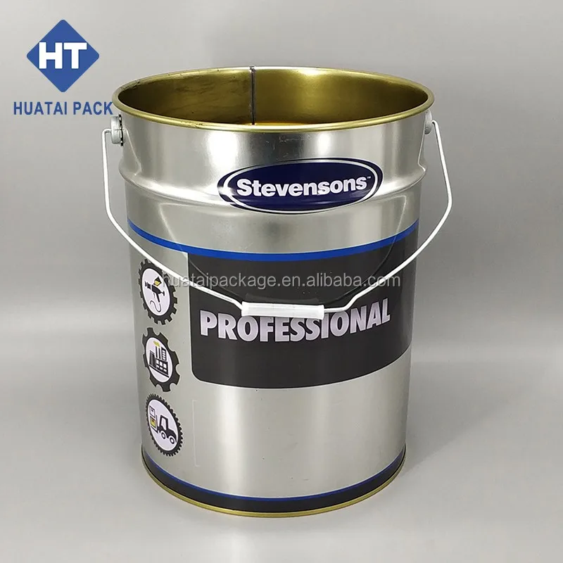 5 Gallon Metal Paint Can Open Head,20l Tin Pail With Lid&handle,Conical