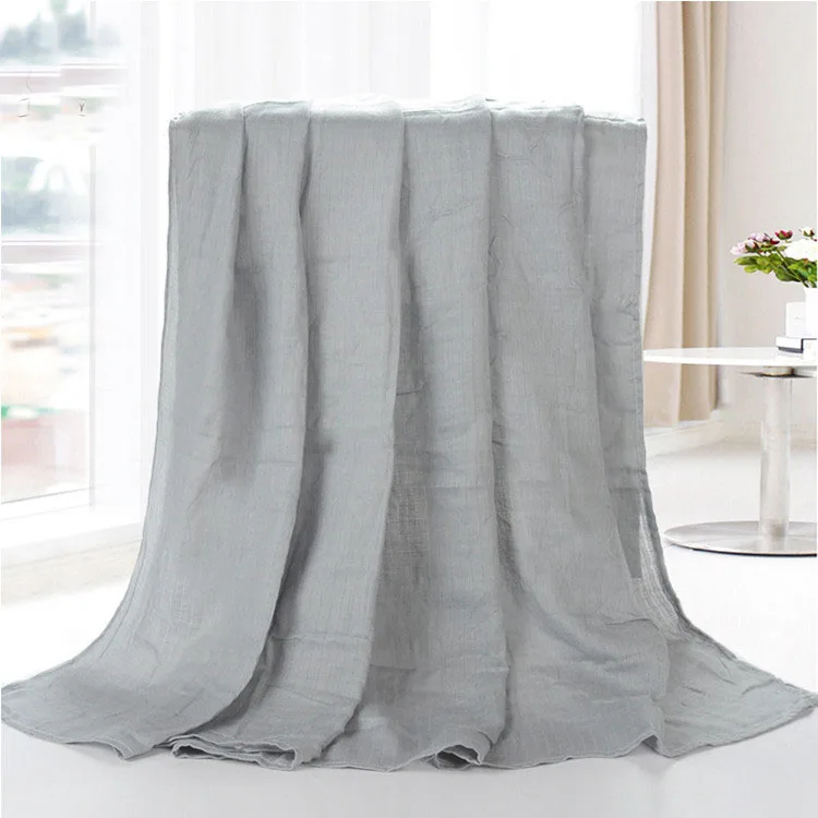 grey muslin blanket