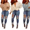 81212-MX22 latest warm ladies winter fuzzy coats