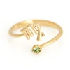 Wholesale resizable gold custom birthstone zodiac rings for girl