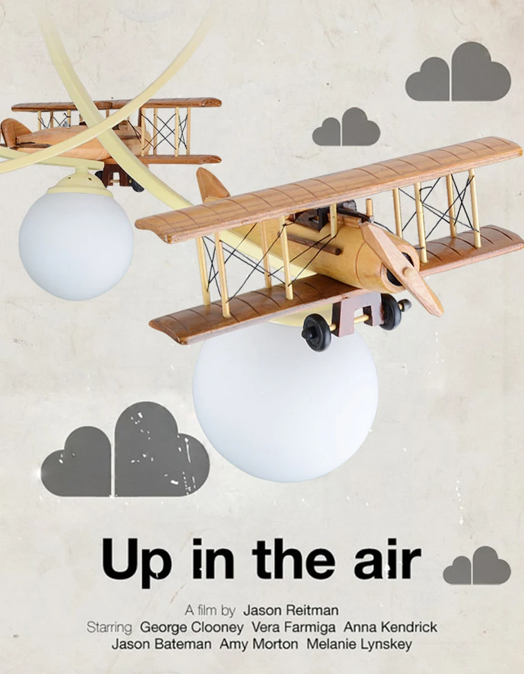 Creative wood plane lights Christmas gift European children's bedroom ceiling lamps boys room lights kindergarten led lighting