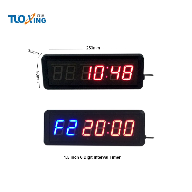 Gym Timer Multi-Function Countdown Clock 1.5 inch Height 4 Digits Timer 