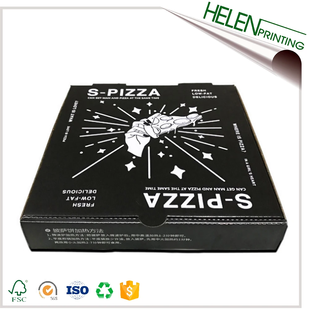 Popular Full Color Printed Corrugated Custom Black Pizza Box Buy