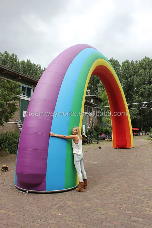 Brand New Discount 10m Inflatable Rainbow Arch with Fan uk 