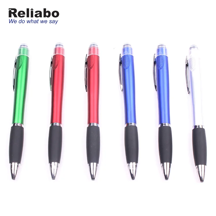 OEM Led Light up Gift Soft Touch Screen Pen Custom logo Stylus Promotion Ballpoint Pen