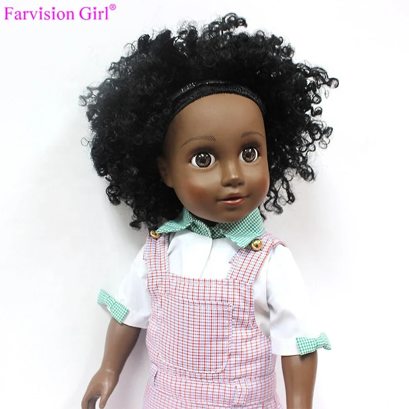black baby doll with blonde hair