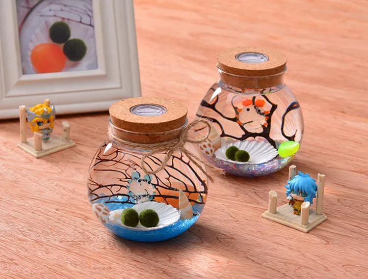 Globe Shaped Glass Jar Terrarium Vase With Led Light In Cork Lid Buy