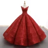 Jancember RSM66591 sweetheart luxury hot sale lace up new style victorian elegant dark red ball gowns