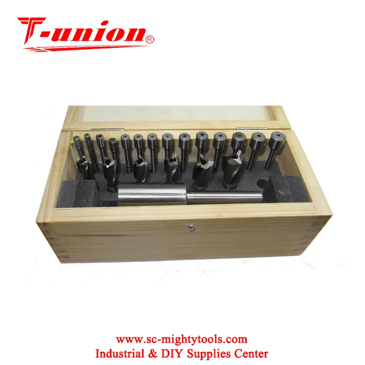 21pcs Interchangeable Pilot Counterbore High Speed Steel Counterbore