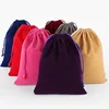 Small custom suede gift drawstring pouch bags microfiber jewelry gift bags promotional velvet gift pouch bag