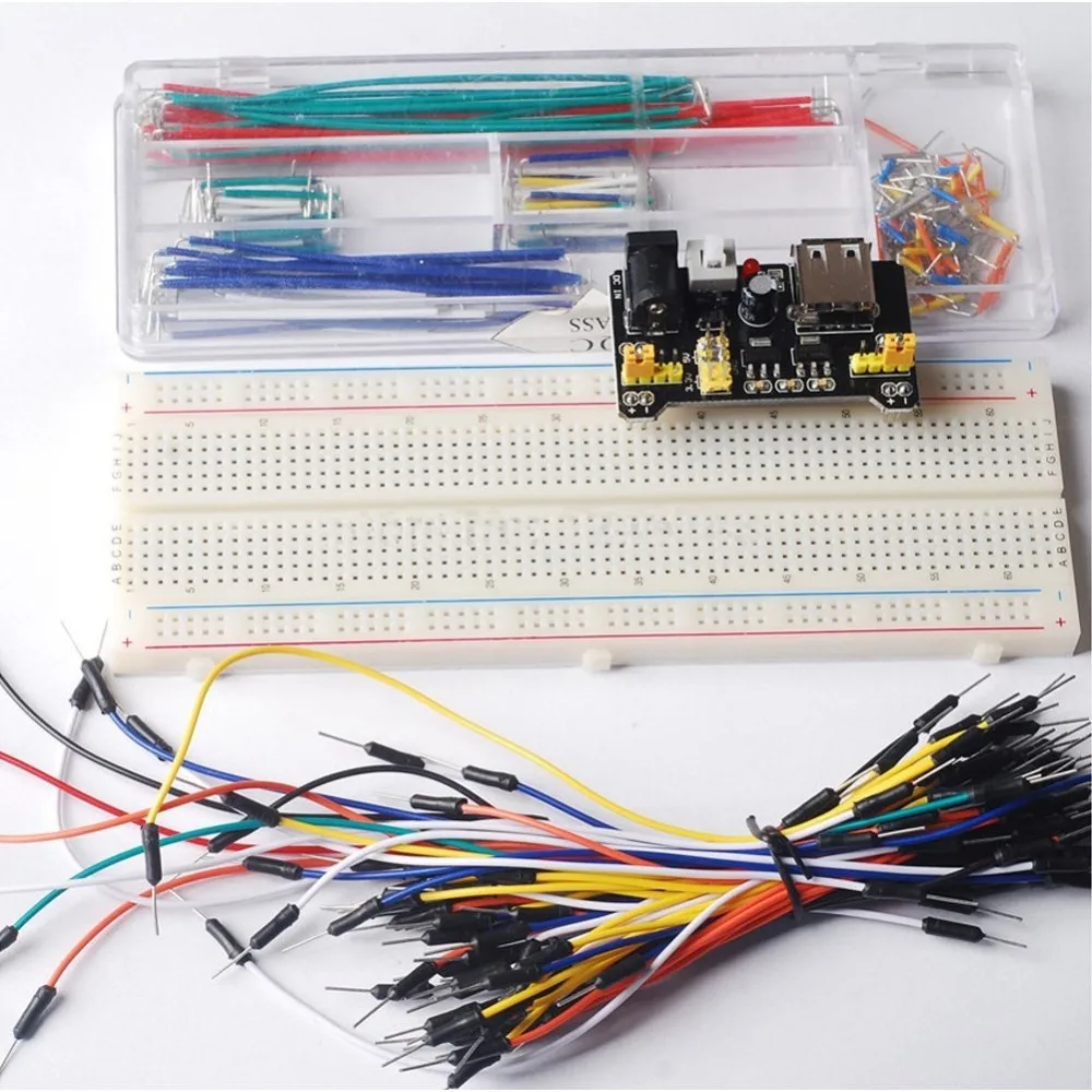830 Breadboard + Mb102 Power Supply +breadboard Wires Electronic