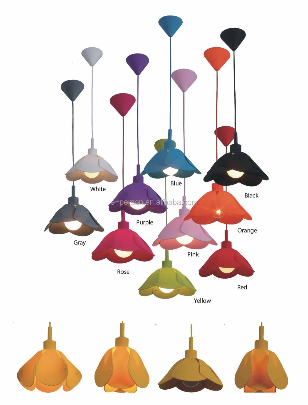 Silicone Chandelier Lamps Foldable Colorful Pendant Light With Plastic