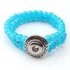 Dainty hot sale silver plated 18mm beads snap button bracelet