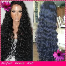 Fashion Black Women curly glueless full lace human hair wigs virgin brazilian human hair lace front
