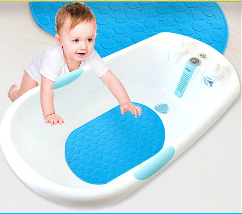 SKIP HOP Whale Shaped MOBY Baby Bath Tub Mat Non-Slip Pad Suction Base Cup  Blue