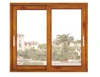 wood texture aluminum frame horizontal glass sliding window