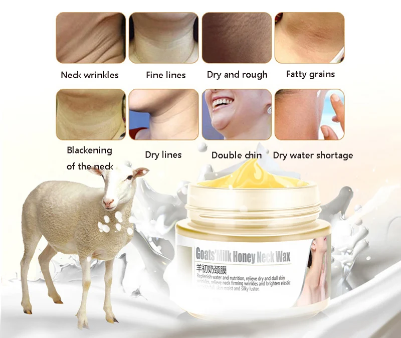 Anti Aging Serum Goat Milk Neck Mask Anti Wrinkle Neck Cream Firming Whitening Neck Cream Skin Care Lifting Firming Moisturizing