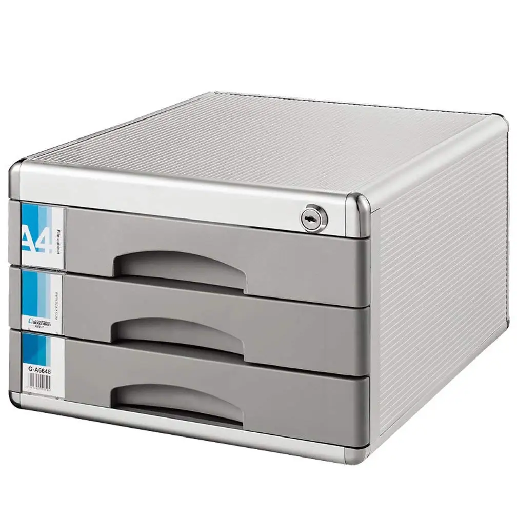 Slfcab10 Home Desktop File Storage Box W 3 Locking Drawers Kids