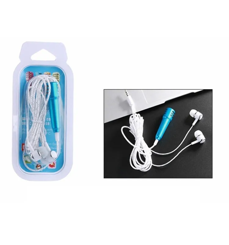 Elekmall Portable Mini Microphone Fashionable Cellphones Microphone With Earphones Port Singing Karaoke Device