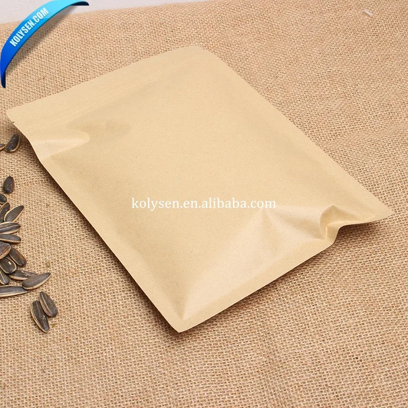 Cheap price zipper snack kraft paper bag without bottom