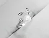 925 silver Korean fashion and temperament pear leaf shaped opening ring women