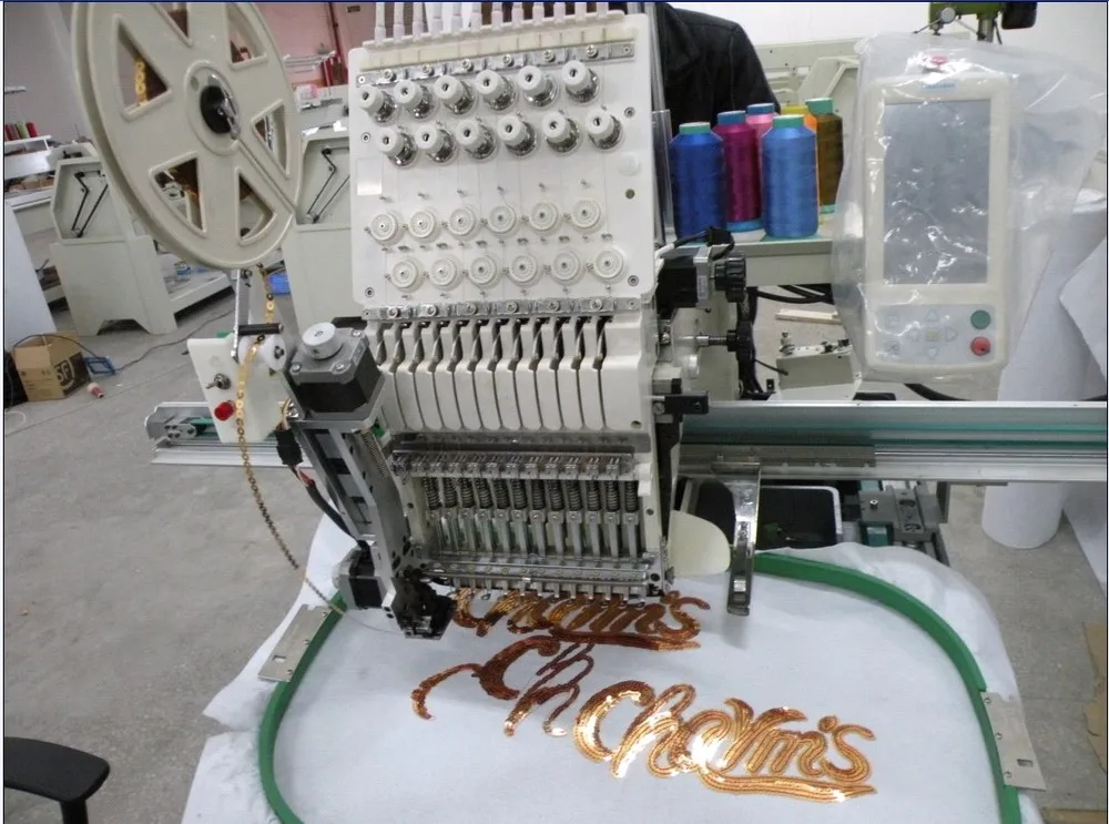 Computerized Embrodery Machine For Sale Single Head 12 Colors Sequin