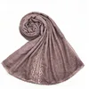 Wholesale solid color fashion fancy hijab small lace pattern plain cotton lady scarf