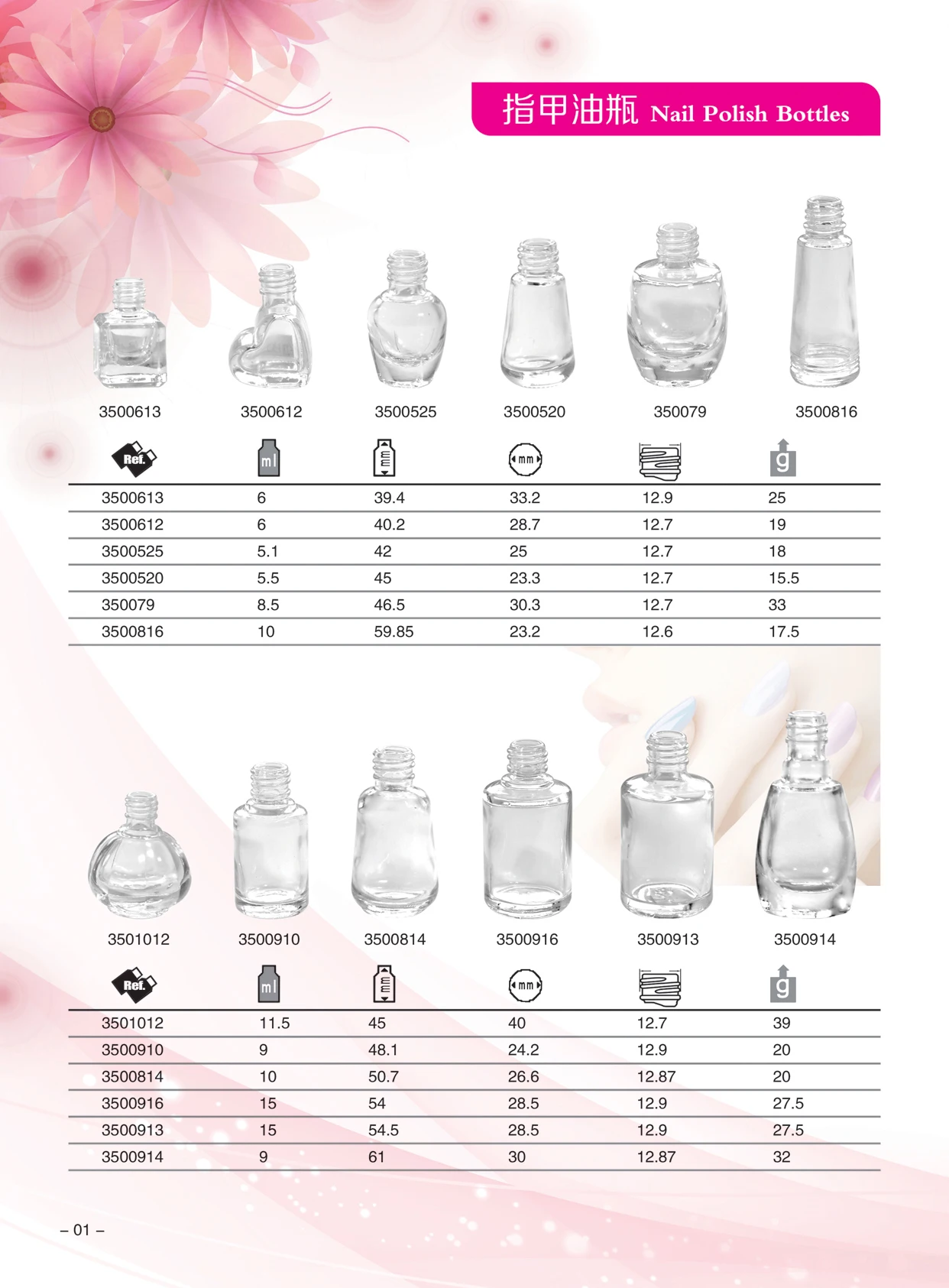 Empty Glass Uv Gel Nail Polish Bottle With Cap And Brush Clear Matt